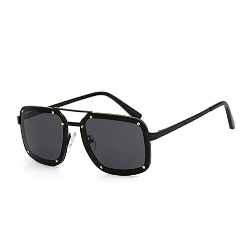 PenKee Quadratische Retro-Sonnenbrille für Herren, Modedesigner, Nieten-Sonnenbrille für Herren, Retro-Töne für Damen, Partys von PenKee