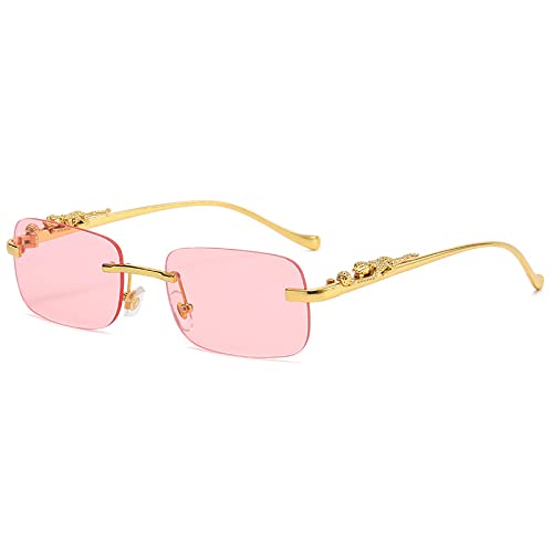 PenKee Randlose rechteckige Vintage-Sonnenbrille, modische, rahmenlose, getönte Brille für Damen und Herren von PenKee