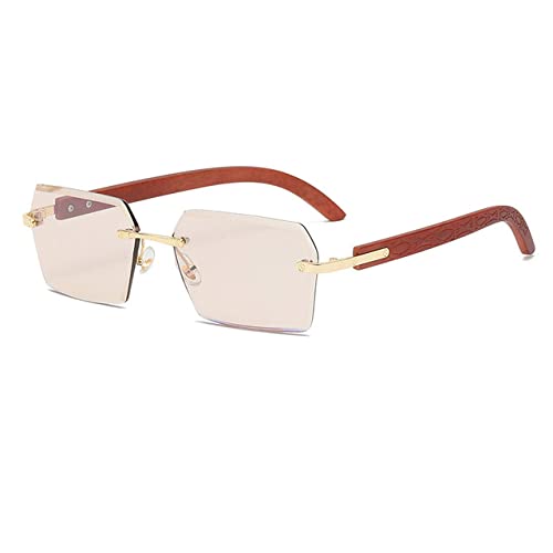 PenKee Vintage randlose quadratische Sonnenbrille für Damen und Herren, Reisen, Fahren, Sonnenbrille, männliche Farbtöne von PenKee