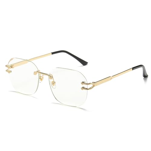 PenKee Vintage randlose quadratische Sonnenbrille für Herren und Damen, rahmenlose Sonnenbrille für Herren von PenKee