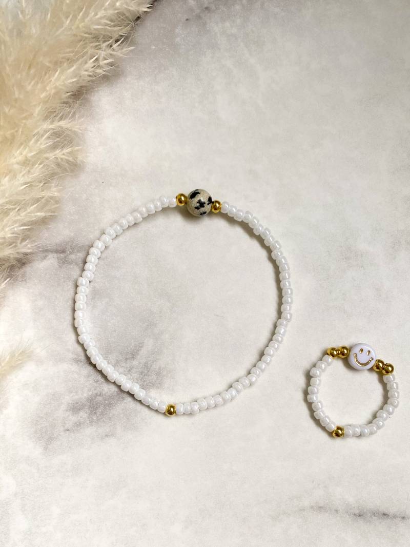 Schmuckset Aus Perlenarmband Und Ring - Mir Dem Wunderbaren Wirkungsvollen Jaspis Stein von PenatiBoutique