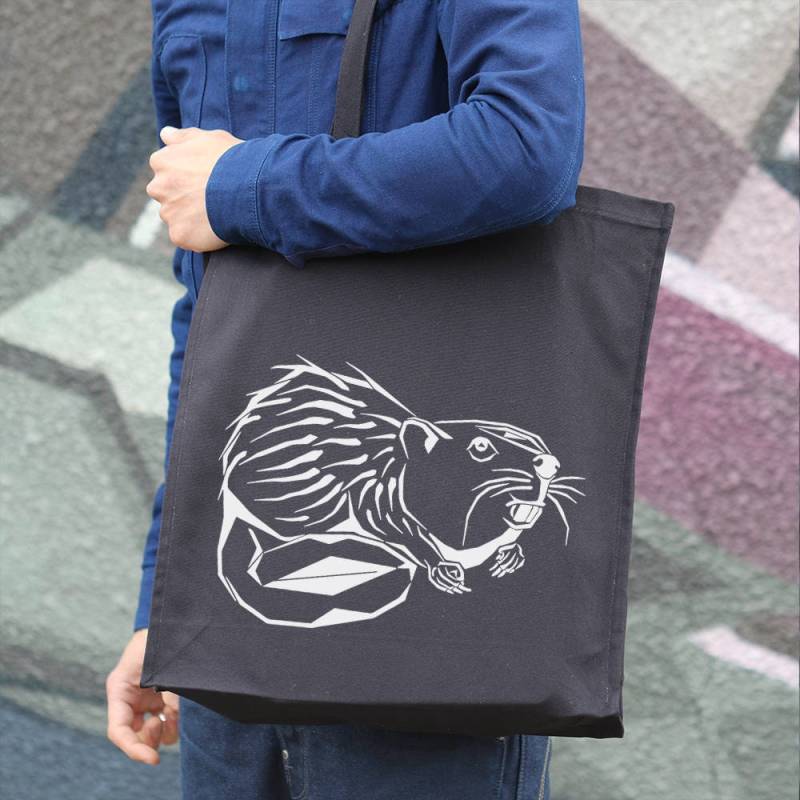 Biber Druck Baumwolle Einkaufstasche Biber Druck Baumwolle Einkaufstasche von Pencilmatic