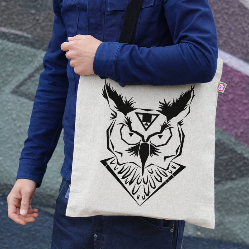 Eule Druck Baumwolle Einkaufstasche Eule Druck Baumwolle Einkaufstasche von Pencilmatic