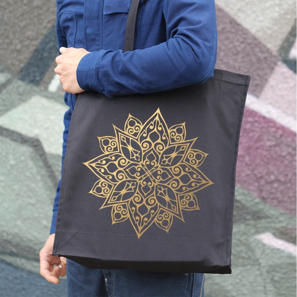 Mandala Print Baumwolle Einkaufstasche Mandala Print Baumwolle Einkaufstasche von Pencilmatic