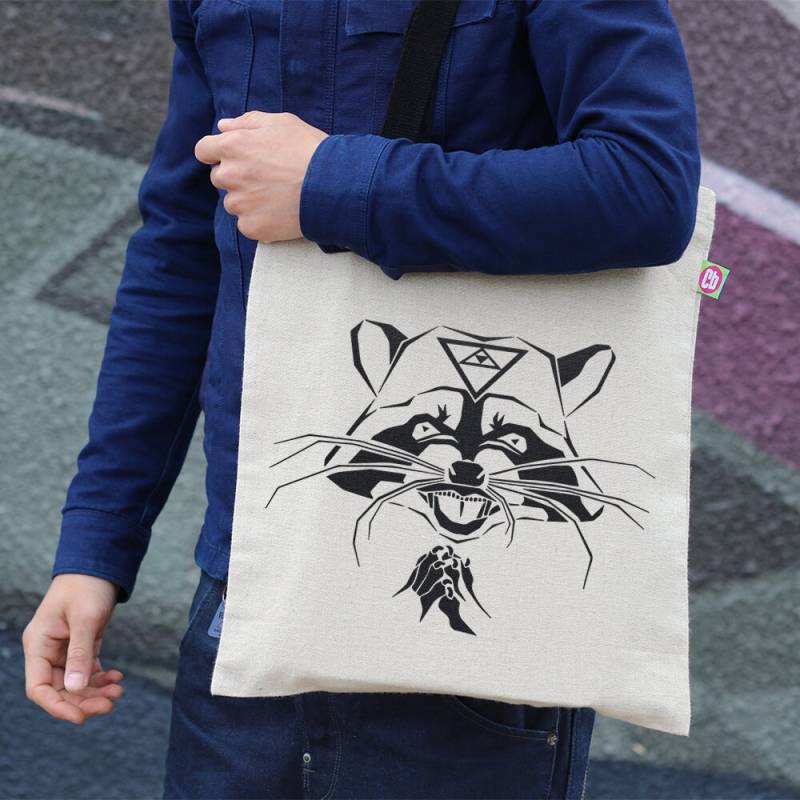 Racoon Print Baumwolle Einkaufstasche Racoon Print Baumwolle Einkaufstasche von Pencilmatic