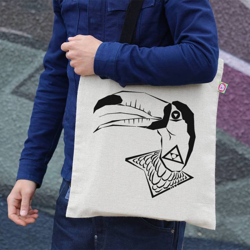 Toucan Vogel Druck Baumwolle Einkaufstasche von Pencilmatic