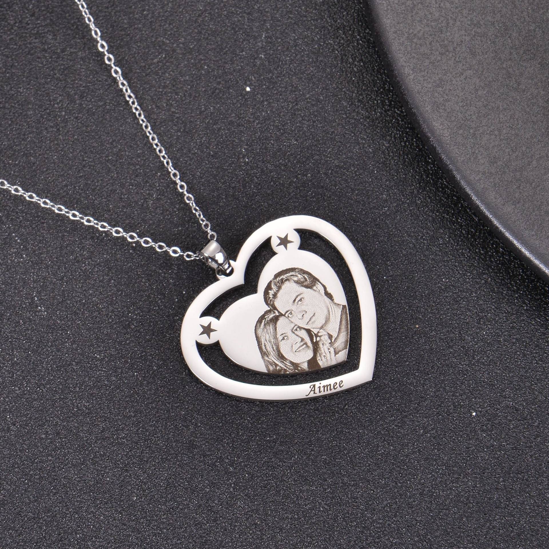 Benutzerdefinierte Foto Herz Halskette Medaillon Anhänger Kette in Gold & Silber Für Frauen | Mit Bild Personalisiertes Portrait von Pendantifyshop