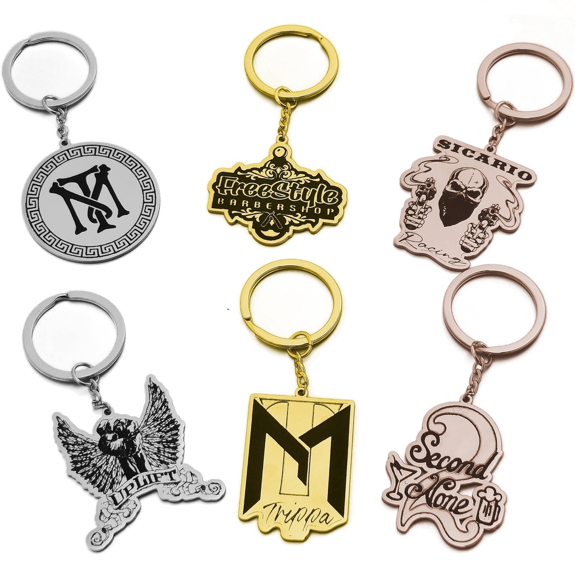 Logo Schlüsselanhänger | Bild Personalisiertes Business Personalisierte Foto Keychain Gold Silber von Pendantifyshop