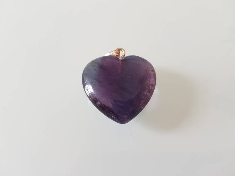 Fluorit Anhänger Heilstein Halskette An 925 Silber Kette Natürlicher Polierter Stein von PendantsSusanRoberts