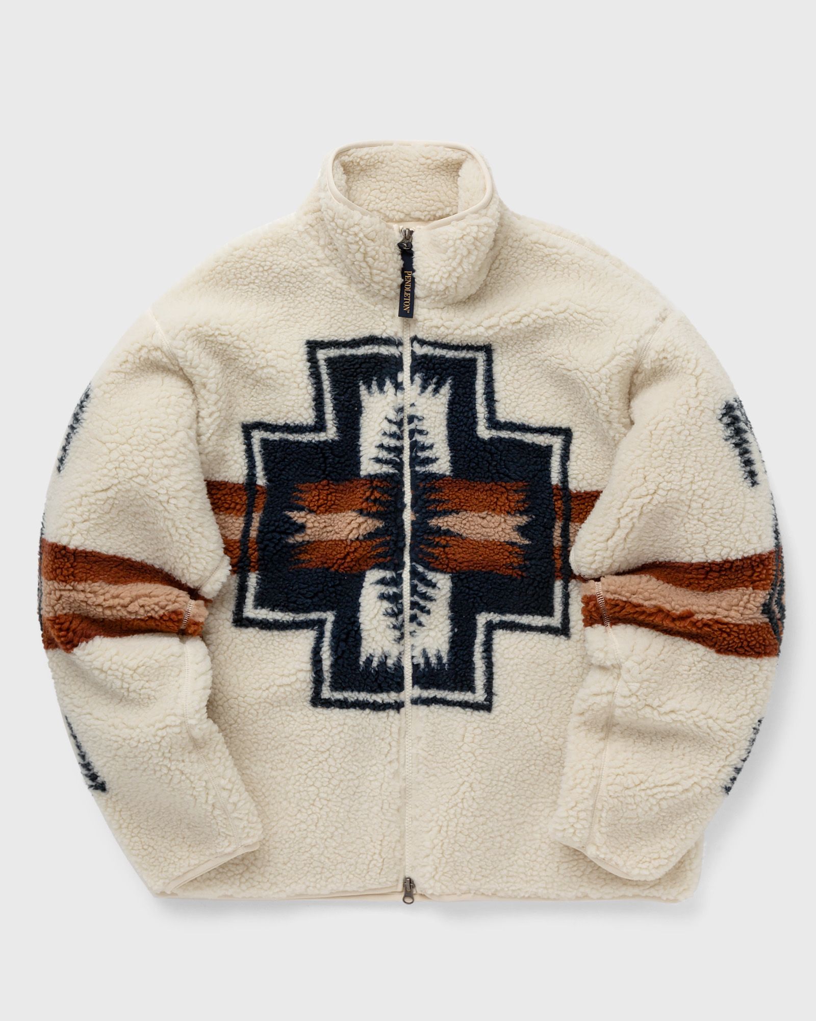 Pendleton BOA STAND BLOUSON IVORY HARDING men Fleece Jackets brown|white in Größe:M von Pendleton