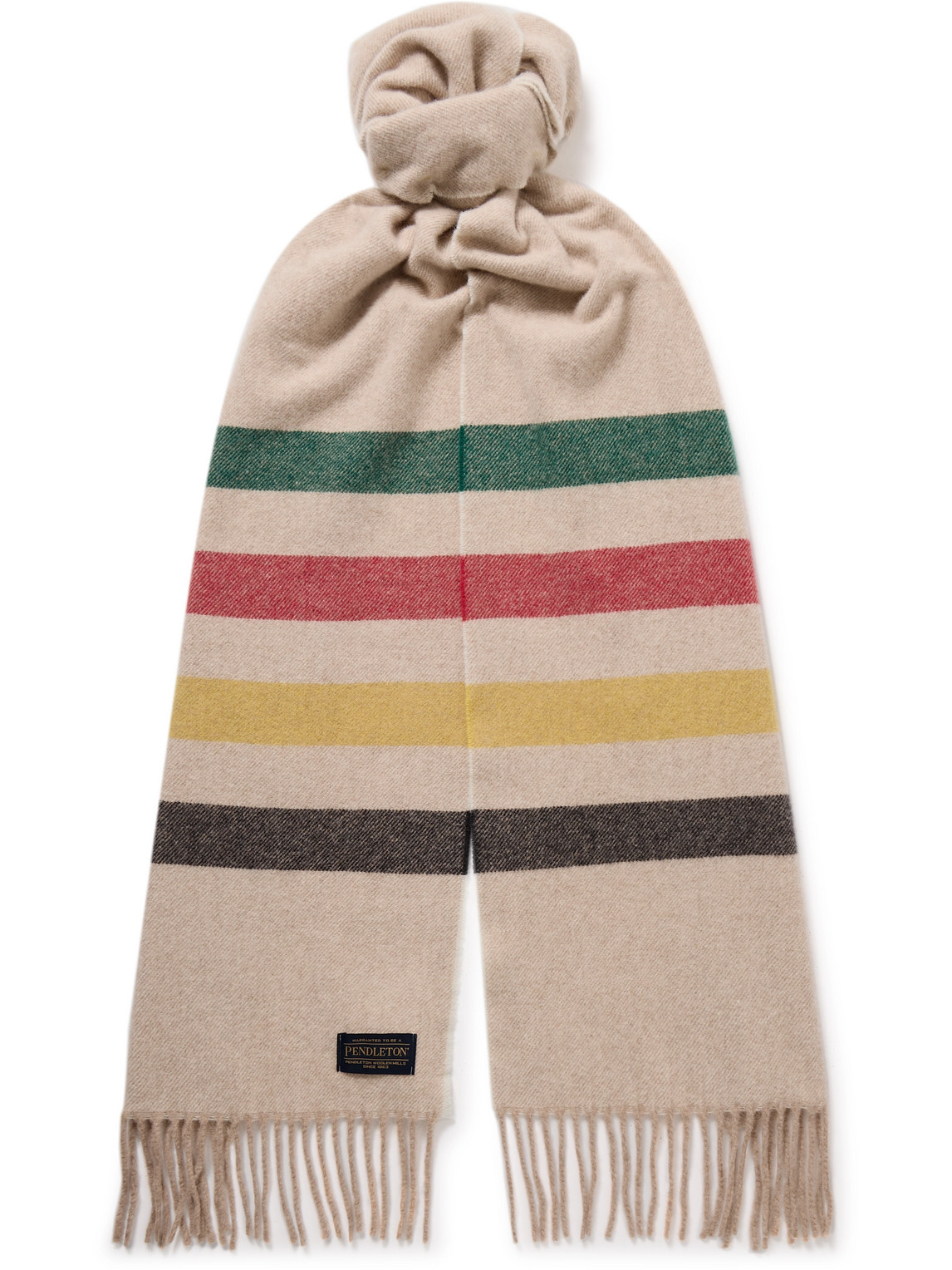 Pendleton - Glacier Fringed Striped Wool Scarf - Men - Neutrals von Pendleton