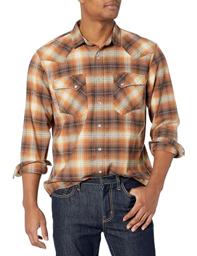 Pendleton Herren Langärmeliges Wyatt Hemd mit Button-Down-Kragen, Kaffeebraun/Gold/Zitruskaro, L von Pendleton