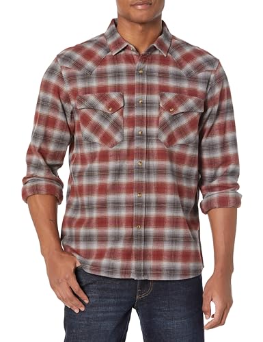 Pendleton Herren Langarm Wyatt Shirt, Anthrazit/Rot kariert, L von Pendleton