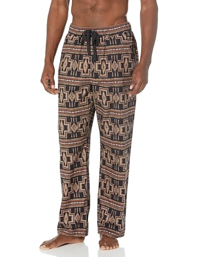 Pendleton Herren Pyjamahose aus weichem Flanell PJ Hose, Harding Schwarz/Hellbraun, Small von Pendleton