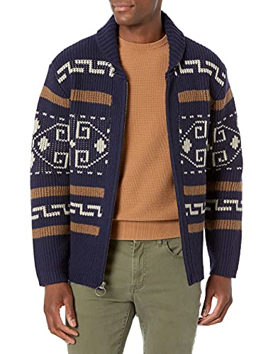 Pendleton Herren The Original Westerley Zip Up Cardigan Sweater Strickjacke, Marineblau/Braun, Klein von Pendleton