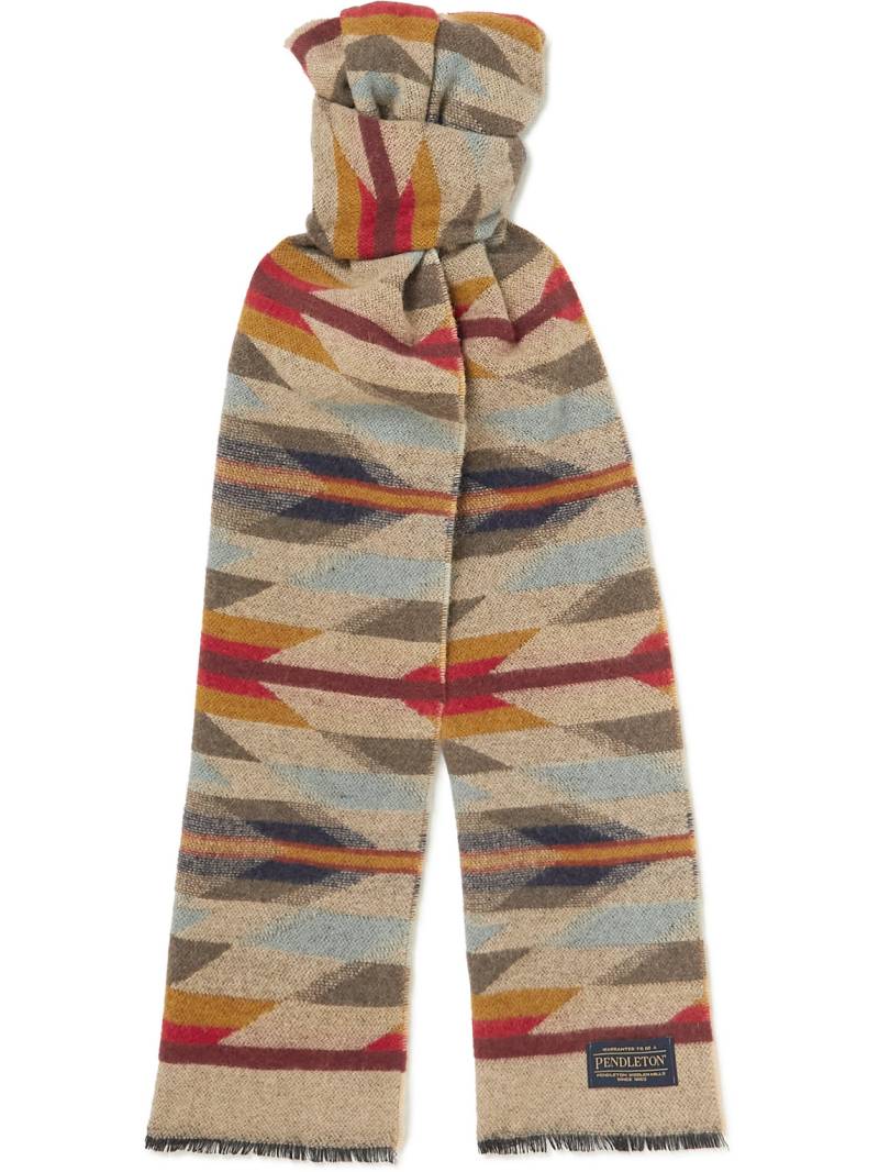 Pendleton - Jacquard-Knit Wool Scarf - Men - Brown von Pendleton