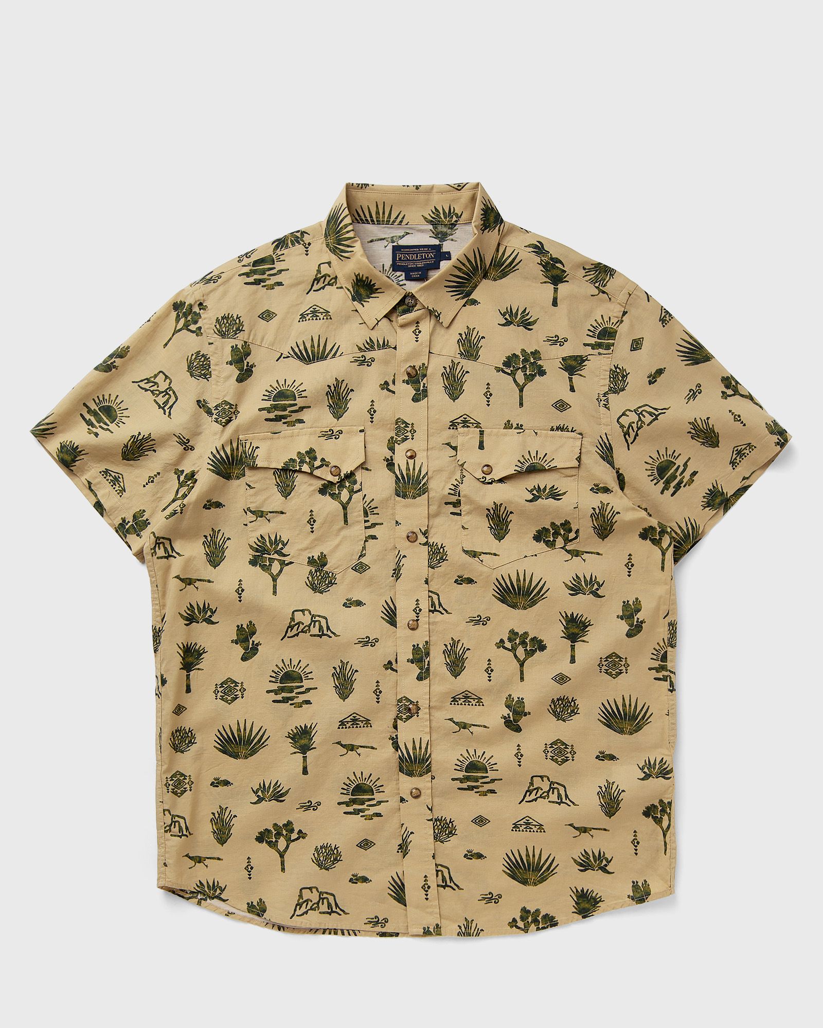 Pendleton LARAMIE SHIRT SS YUCA VALLEY TAN men Shortsleeves gold in Größe:L von Pendleton