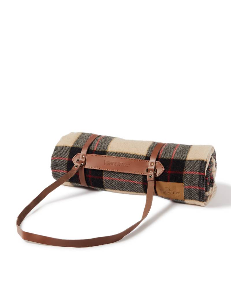 Pendleton - Motor Fringed Checked Virgin Wool Blanket - Men - Neutrals von Pendleton