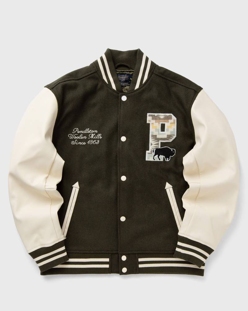 Pendleton VARSITY JACKET men Bomber Jackets|College Jackets green|beige in Größe:M von Pendleton