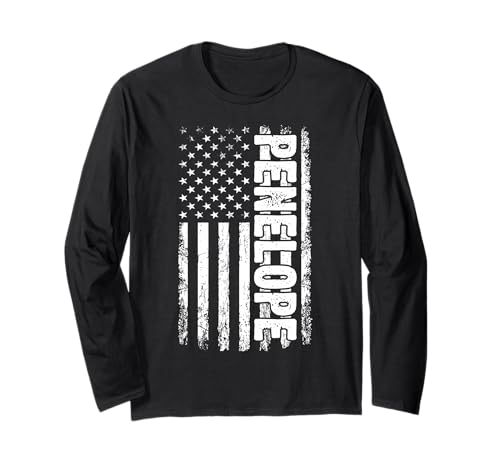 Penelope persönlicher Name American Flag Retro Frauen lustig Langarmshirt Penelope persönlicher Name American Flag Retro Frauen lustig Langarmshirt von Penelope Specialized First Girl Woman Name Tee