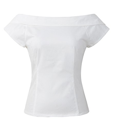 1950er Jahre Vintage Retro Cordelia Top Pinup Rockabilly - Weiß - 40 von Penelope Vintage