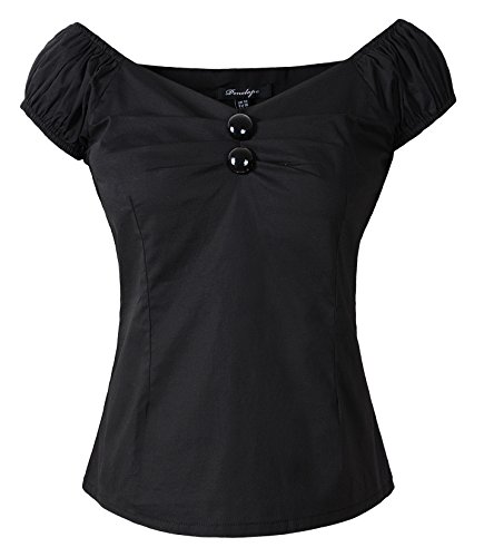 1950er Jahre Vintage Retro Dolores Top Rockabilly Pinup - Schwarz - 38 von Penelope Vintage