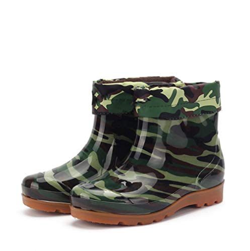 PengGeng Herren Gummistiefel Warm Futter Kurze Stiefel Regenstiefel Rain Schuhe Wasserdicht 44 von PengGeng