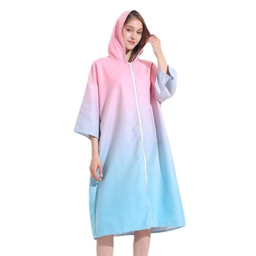 PengGengA Bademantel mit Kaputze und Reißverschluss für Damen & Herren Surf Handtuch Poncho Umziehhilfe Mikrofaser Badeponcho von PengGengA