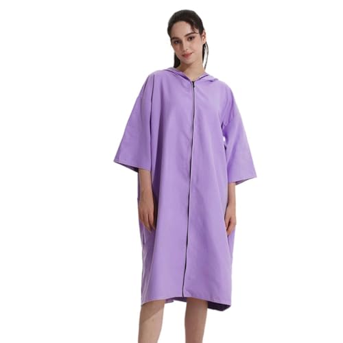 PengGengA Bademantel mit Kaputze und Reißverschluss für Damen & Herren Surf Handtuch Poncho Umziehhilfe Mikrofaser Badeponcho von PengGengA