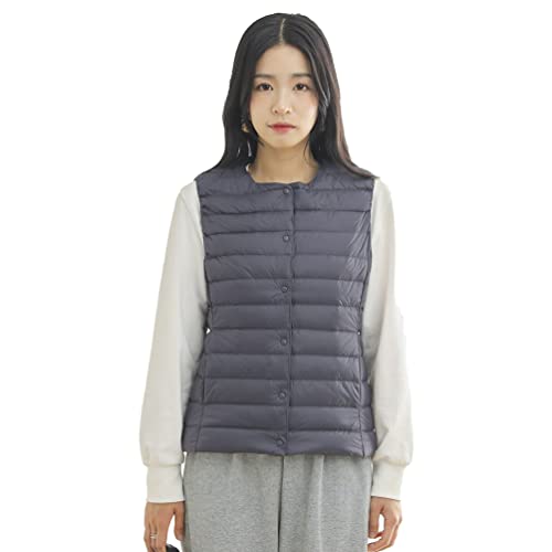 PengGengA Damen Leichte Steppweste mit Taschen Herbst Winter Daunenweste Slim Fit Outdoor-Westen Ärmellose Jacke Sportweste - Dunkelblau,3XL von PengGengA