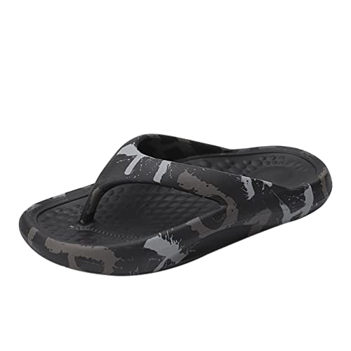 PengGengA Erwachsener Plattform Flip Flops Rutschfest Verschleißfest Hausschuhe Unisex Strand Zehentrenner - Schwarz, CN 49 (EU 48) von PengGengA