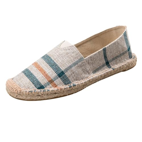 PengGengA Espadrilles für Damen Herren Slip-On Sommerschuhe Flache-Schuhe Leinenschuhe Canvas Sneaker Sommerlatschen Latschen Sommer Slipper Freizeitschuhe von PengGengA