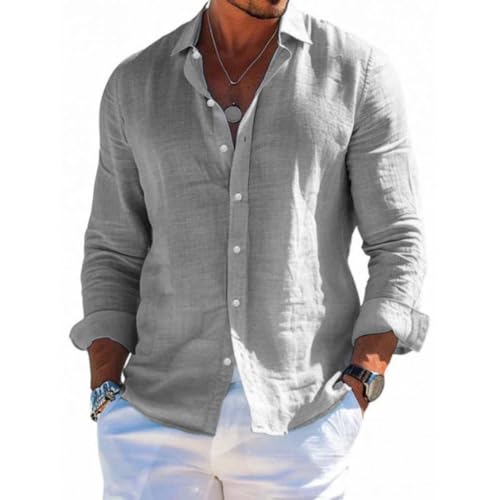 PengGengA Herren Langarm Leinenhemd Umlegekragen Hemd Business Freizeithemd Businesshemd Regular Fit Sommerhemd PengGengA Herren Langarm Leinenhemd Umlegekragen Hemd Business Freizeithemd Businesshemd Regular Fit Sommerhemd von PengGengA