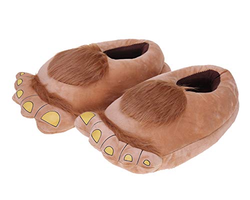 PengGengA Herren Neuheit Tier Hausschuhe 3D Cartoon Bärentatze rutschfeste Slippers Für Weihnachten Aprikose 43/45 EU von PengGengA