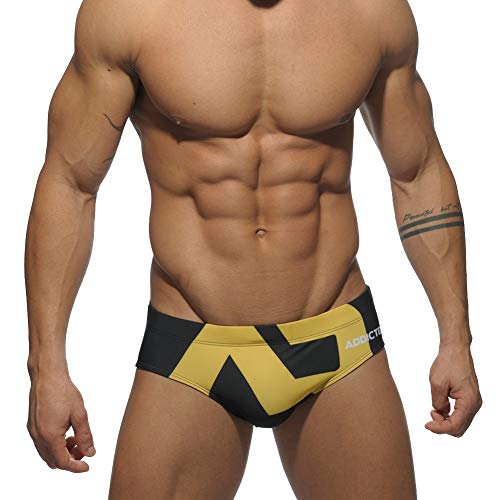 PengGengA Herren Sport Freizeit Badehose Slip Schnelltrocknend, Kordelzug Schwarz XL von PengGengA