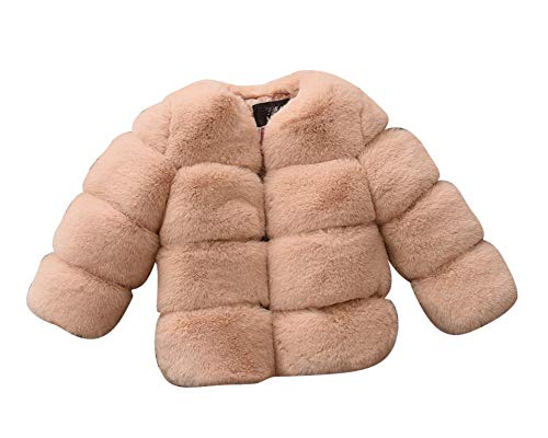 PengGengA Kinder Mädchen Mantel Jacke Kunstpelz Fellmantel Warm Winterjacke Kamel 90 von PengGengA