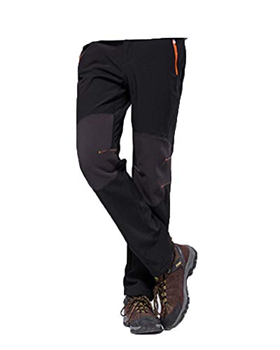 PengGengA Unisex Herren Schnell Trocknend Damen Trekkinghose Outdoorhose Skihose Softshellhose Regenhose Schwarz XL von PengGengA