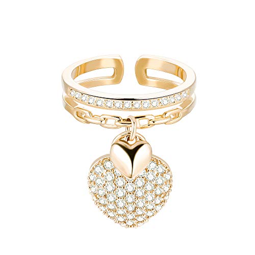 Pengjin Herzanhänger Ring kann angepasst werden, um Frauen Hypoallergen Kupfer Glänzend Zirkonia Mädchen Urlaub Valentinstag Liebesgeschenk Pengjin Herzanhänger Ring kann angepasst werden, um Frauen Hypoallergen Kupfer Glänzend Zirkonia Mädchen Urlaub Valentinstag Liebesgeschenk von PengJin