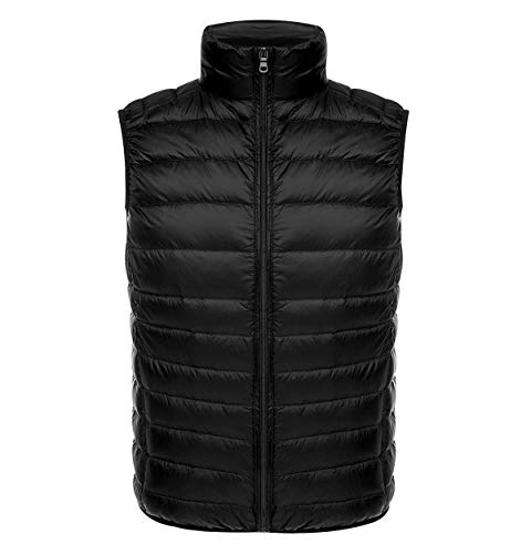 Daunenweste Herren Leicht Leichte Steppweste Herren Weste Daunen Ärmellose Dünne Light Winter Slim Fit Daunenjacken Ärmellos Ultraleichte Daunenmantel Übergröße Down Jacke Übergang Männer Schwarz M von Pengniao