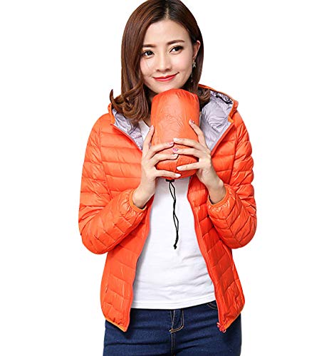 Leichte Daunenjacke Damen Mit Kapuze Steppjacke Leichter Daunenmantel Damen Winter Daunen Winterjacke Leicht Ultraleichte Dünne Frauen Federleichte Übergangsjacke Übergröße Tragen Beide Seiten 4XL von Pengniao