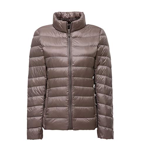 Leichte Daunenjacke Damen Steppjacke Leichter Daunenmantel Damen Stepp Winter Daunen Winterjacke Damen Leicht Ultraleichte Dünne Steppjacken Frauen Federleichte Softdaunenjacke Übergangsjacke Khaki von Pengniao