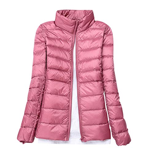 Leichte Daunenjacke Damen Steppjacke Leichter Daunenmantel Damen Stepp Winter Daunen Winterjacke Damen Leicht Ultraleichte Dünne Steppjacken Frauen Federleichte Softdaunenjacke Übergangsjacke Rosa von Pengniao