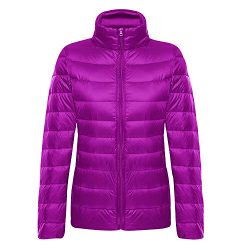 Leichte Daunenjacke Damen Steppjacke Leichter Daunenmantel Damen Stepp Winter Daunen Winterjacke Leicht Ultraleichte Dünne Übergröße Frauen Federleichte Softdaunenjacke Übergangsjacke Down Violett M von Pengniao