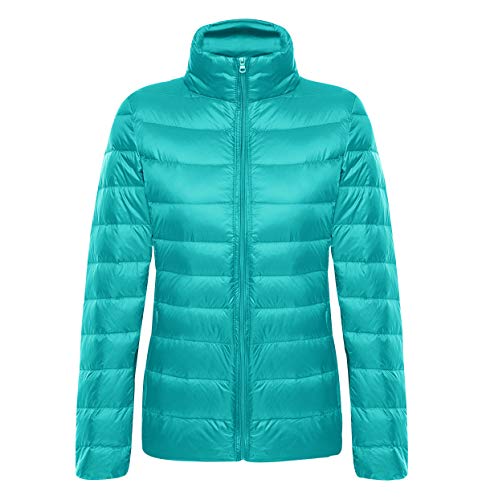 Leichte Daunenjacke Damen Steppjacke Leichter Daunenmantel Damen Stepp Winter Daunen Winterjacke Leicht Ultraleichte Dünne Übergröße Frauen Federleichte Softdaunenjacke Übergangsjacke Down Blau XL von Pengniao