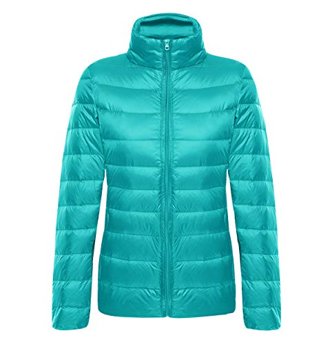 Leichte Daunenjacke Damen Steppjacke Leichter Daunenmantel Damen Stepp Winter Daunen Winterjacke Leicht Ultraleichte Dünne Übergröße Frauen Federleichte Softdaunenjacke Übergangsjacke Down Blau L von Pengniao