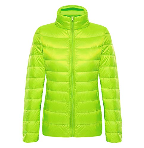 Leichte Daunenjacke Damen Steppjacke Leichter Daunenmantel Damen Stepp Winter Daunen Winterjacke Leicht Ultraleichte Dünne Übergröße Frauen Federleichte Softdaunenjacke Übergangsjacke Down Grün L von Pengniao