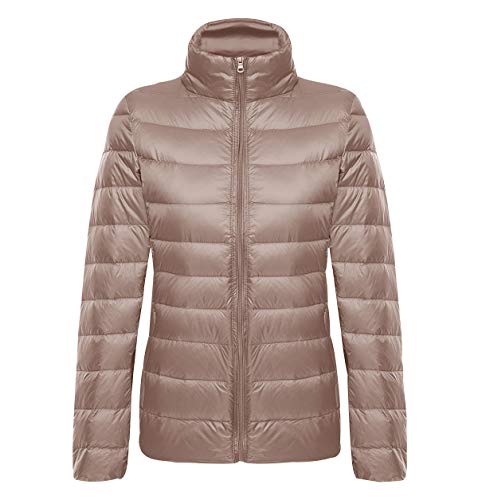 Leichte Daunenjacke Damen Steppjacke Leichter Daunenmantel Damen Stepp Winter Daunen Winterjacke Leicht Ultraleichte Dünne Übergröße Frauen Federleichte Softdaunenjacke Übergangsjacke Down Khaki XL von Pengniao