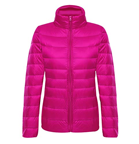 Leichte Daunenjacke Damen Steppjacke Leichter Daunenmantel Damen Stepp Winter Daunen Winterjacke Leicht Ultraleichte Dünne Übergröße Frauen Federleichte Softdaunenjacke Übergangsjacke Down Rosa S von Pengniao