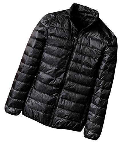 Leichte Daunenjacke Herren Daunenmantel Steppjacke Daunen Winterjacke Herren Leicht Männer Down Jacket Lightweight Daunenjacken Winterjacken Ultraleichte Dünne Steppjacken Winter Übergröße Schwarz 3XL von Pengniao