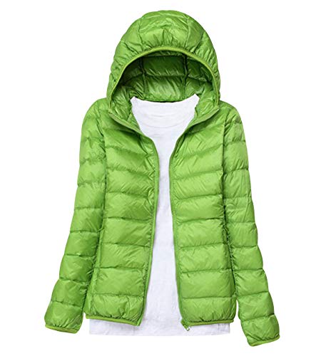 Leichte Daunenjacke Mit Kapuze Damen Steppjacke Daunenmantel Damen Winter Daunen Winterjacke Damen Leicht Ultraleichte Dünne Steppjacken Frauen Federleichte Softdaunenjacke Übergangsjacke Grün von Pengniao